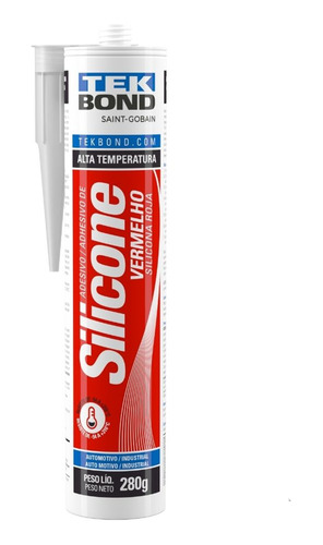 Silicone Alta Temperatura Tekbond Vermelho 280g