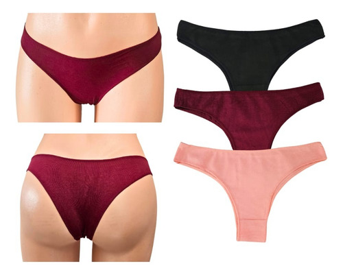 Panties Algodón Para Mujer Bragas Calzón Pantys Sexy 3 Pack