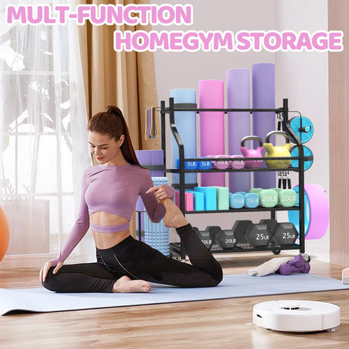 Soporte De Pesas Para Gimnasio En Casa 204 Kg Con Ruedas