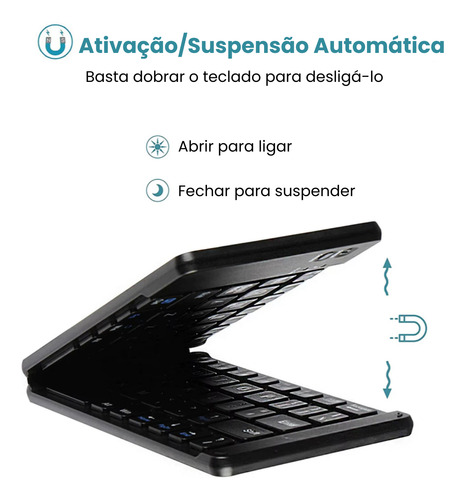 Magic Keyboard Bluetooth Teclado Magico Dobravel Universal