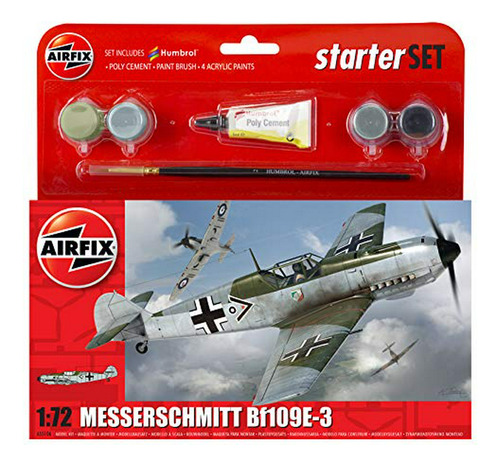 Airfix 1: 72 Messerschmitt Bf109e-3 Starter Set (a55106)