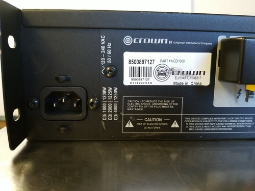 Amplificador Crown Cdi 1000 Professional 1200w 240v 2 Canale