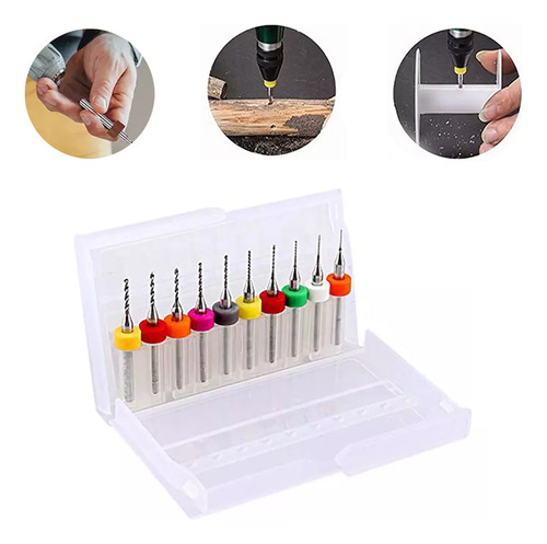 Mini Broca Pcb De 0.3mm A 1.2mm Tungsteno Cnc 10 Unidades