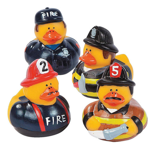 Patitos De Goma Para Bomberos Fun Express (juego De 12 Patos