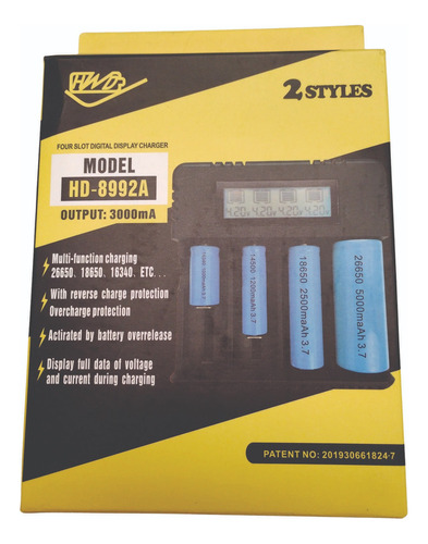 Cargador Inteligente Con Display Para 4 Baterías 3.7 V