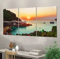 Comprar Cuadro Playa Atardecer 55cm X 120cm Paisaje Deco Cod:1128
