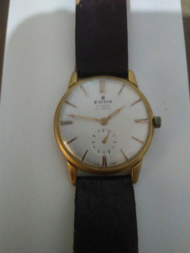 Edox Automatico Caja  Bañada En Oro 18k