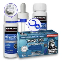 Comprar Formula Anticaída a base de Minoxidil 5% Solución Tópica con Jabon Dermolimpiador al 0.1% Minoxidil 125gr Formula Extra Fuerte Para Hombres 2 Meses Suministro Frascos sellados incluye sujetador gotero