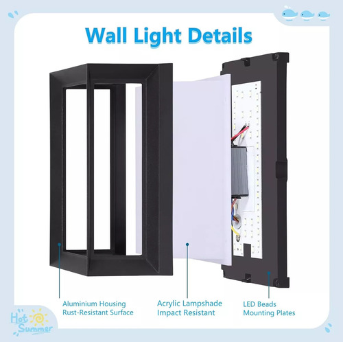 Apricity Lámpara Led De Pared Moderna Para Exterior De Luz Blanca Lámparas De Pared Exterior Y interiores Lámpara Arbotant