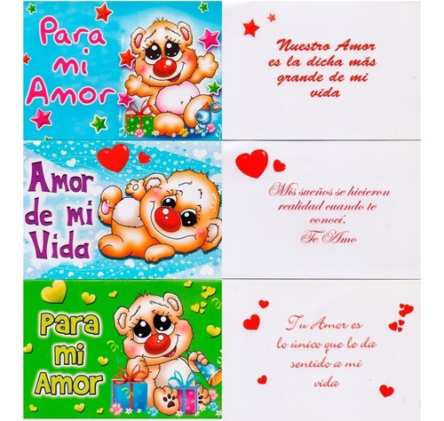 Imagen 5 de 8 de Maxicard X45 Unidades Tarjetas Osos Ositos Amor Enamorados