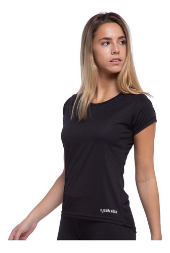 Remera Deportiva Running Mujer Negra Yakka