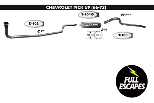 Escape Completo Chevrolet Brava Pick Up 66-72  Full Escapes 