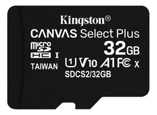 Tarjeta De Memoria Kingston Select Plus Adaptador Sd 32gb
