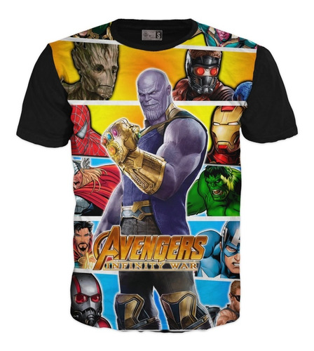 Camisetas Estampadas Avengers Thanos Niños Adultos En Algodó