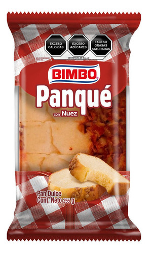 Panque Bimbo Con Nuez 255g