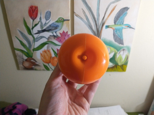 Mini Parlante Portátil Manzana Naranja P/ Pilas O Cargador