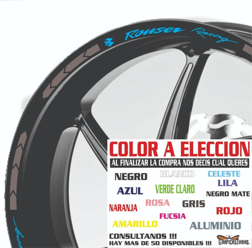 Imagen 4 de 10 de Calcos Rouser Llantas + Regalo - 00159 Graficastuning