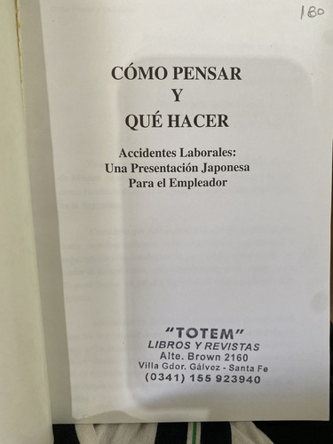 Cómo Pensar Y Que Hacer Accidentes Laborales Matsuo Amano (Usado)