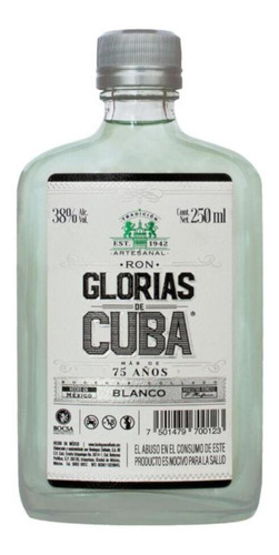 Ron Glorias De Cuba Blanco 250 Ml
