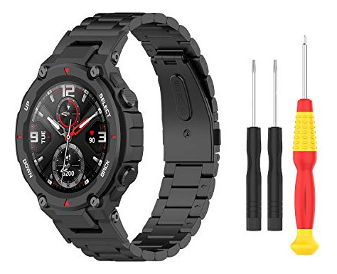 Banda Acero Inoxidable Para Amazfit T-rex (negro)