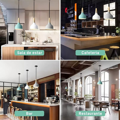 Lámpara Colgante Decorativa Moderna Ajustable Con Bombillas Estructura Blanco