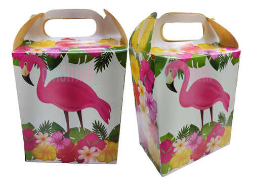 20 Caja Dulcera/lonchera Flamingo .fiesta,dulces,20 Niños