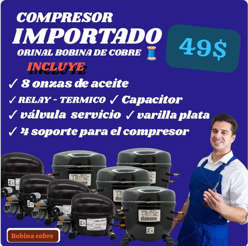 Compresor Para Nevera Cava Freezer Original Bobina De Cobre 