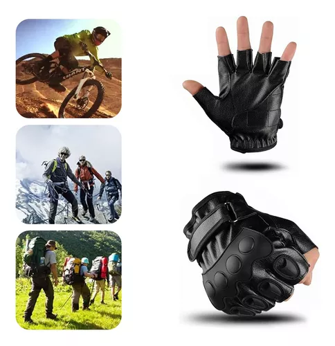 Guantes de cuero para hombre sin dedos, guantes de conducción de coches  cuero de cordero perforado, guantes sin dedos -  México