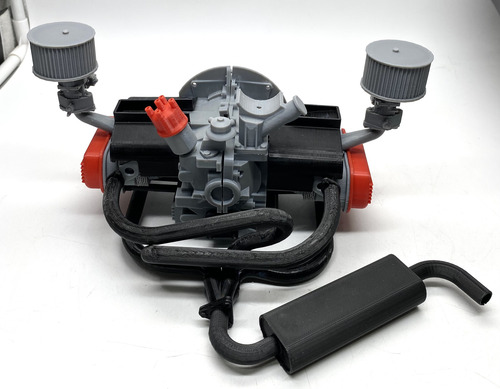 Motor De Vocho Escala 1:4 Impreso 3d Armable Tipo Lego Rojo