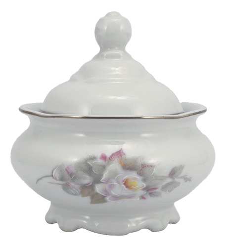 Açucareiro Decoração Vitória Porcelana Schmidt Cor Branco