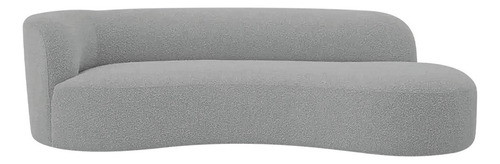 Divã Recamier Orgânico Tokyo 200cm Lado Direito Bouclé Cor Cinza