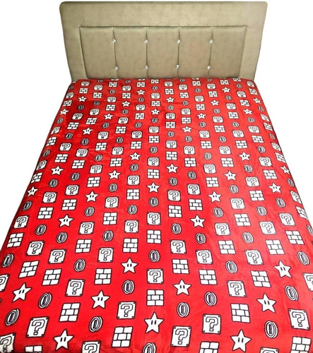 Imagem 1 de 4 de Manta Cobertor Para Cama De Casal Queen Mario Bros Nintendo