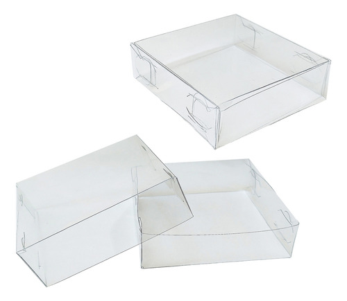 100 Cajas Acetato Transparente 9x9x3 Cm Mod 1824 Transparent Todo Transparente