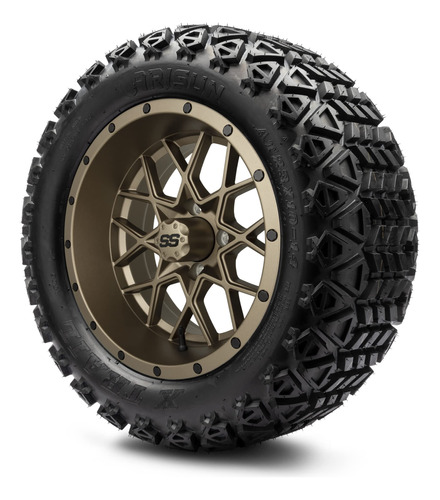 Modz® Combo Rueda Bronce Vortex 14  Neumatico Para Carrito 