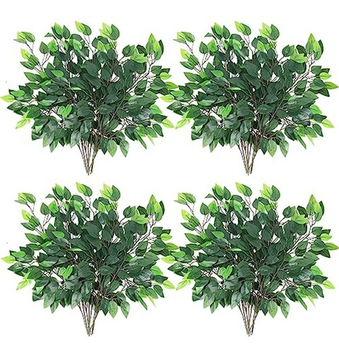 24 Ramas De Hojas De Ficus Artificiales, Ramas De Árbol De F