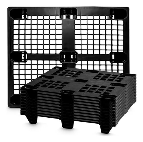 Kit 10 Pallet Deck Plástico Vazado 1,00 X 1,20m Carga Eco