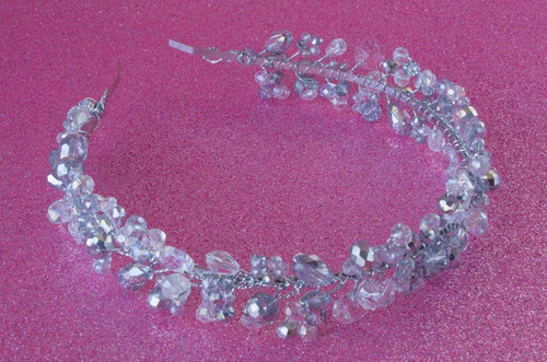 Imagen 2 de 5 de Diadema Tiara Tocado Novia Quinceañera Debut Briana Hadas