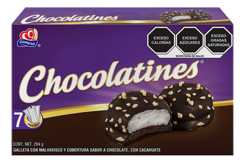 2 Pzs Gamesa Galletas Con Malvavico Y Chocolate Chocolatines