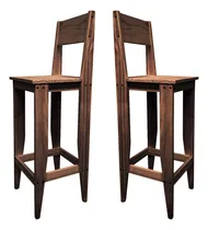 Comprar Combo 2 Banco Silla Bar Respaldo Madera Maciza Alta Sajo Acabado de la estructura Mate Color Cedro