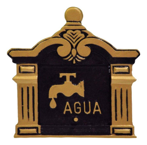Visor Leitura Agua Vila Rica Ouro Alumínio Fundido 19x19cm
