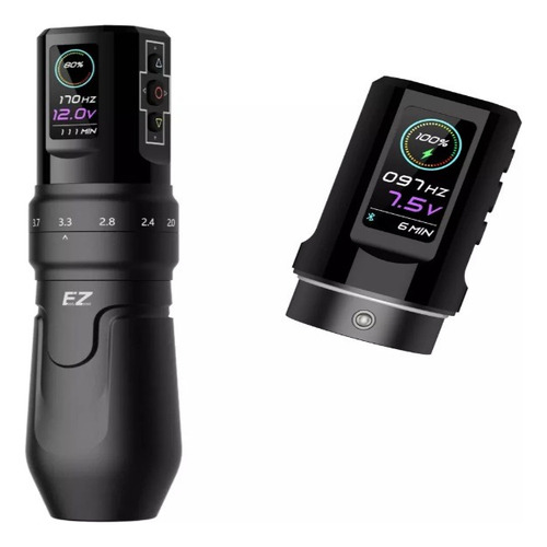EZ P3 pro stroke ajustable máquina de tatuaje negro mate 2 baterias
