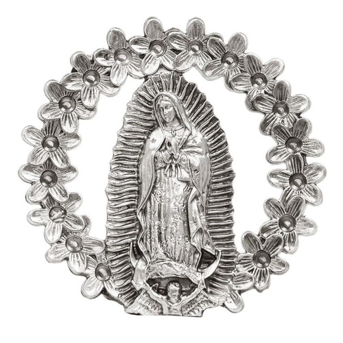 Aro De Virgen De Guadalupe Baño De Plata 
