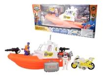 Comprar Barco De Rescate Con Muñecos Y Accesorios 46x20x12cm