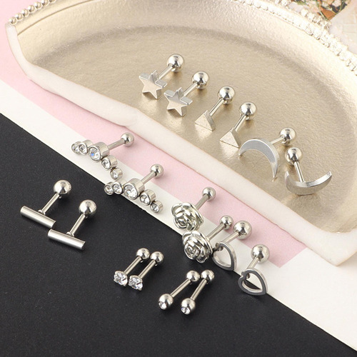 Youpin Juego De Aretes De 18 Piezas Helix 16g Barbell