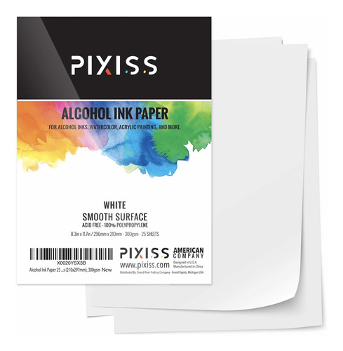 Papel Tinta Alcohol 25 Hoja Pixiss Pesado Para Acuarela A4 8