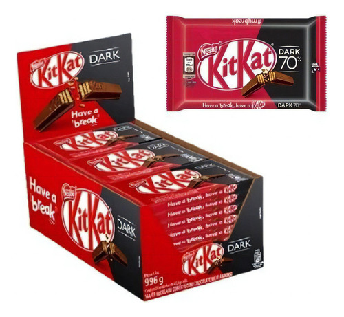 Chocolate Kit Kat Dark Meio Amargo C/24un - Nestlé