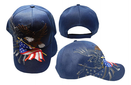 Gorra De Acrílico Azul Marino Bordada Ajustable Con Sombra D