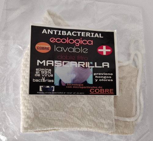 Mascarillas Antibacterial,con Micropartículas De Cobre