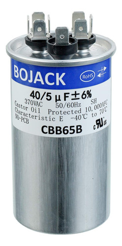 Bojack 40+5uf 40/5mfd ±6% 370v Cbb65 Condensador De Arranque