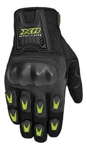 Luva X11 Blackout Masculina Moto Motoqueiro Cor Preto E Neon Tamanho 3g